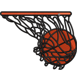 red basketball embroidery design