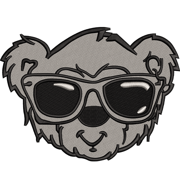 bear face embroidery design