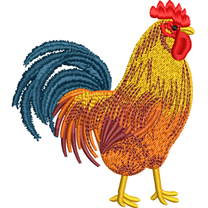 Cock Embroidery Design