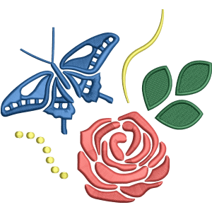 butterfly flower embroidery design