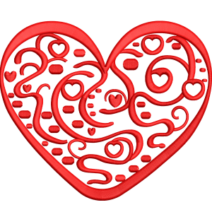 red heart embroidery design