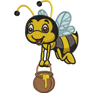 flying bumblebee embroidery design