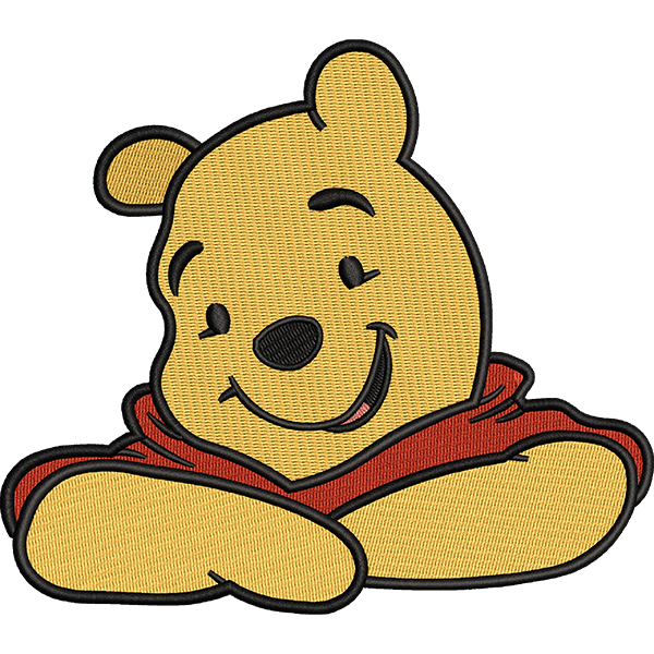 smiling pooh embroidery design