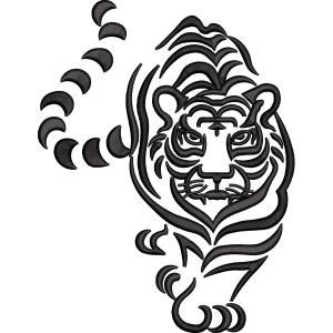 Tiger Line Embroidery Design