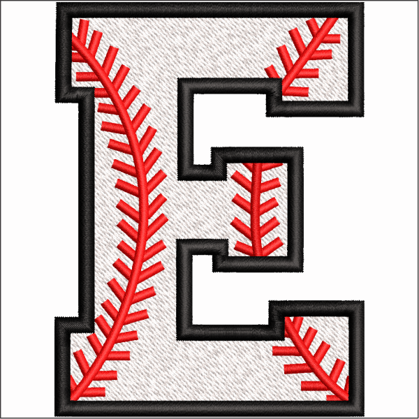 E Symbol Embroidery Design
