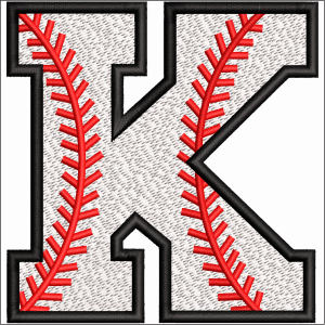 K Letter Embroidery Design