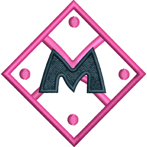 M Letter Embroidery Design