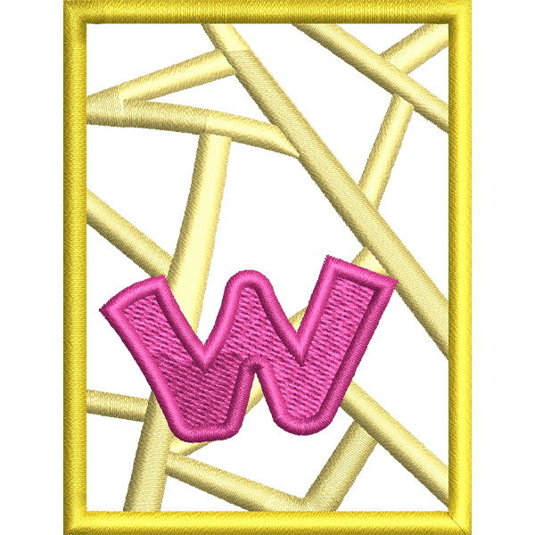 W Letter Embroidery Design