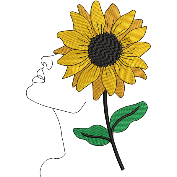girl flower embroidery design