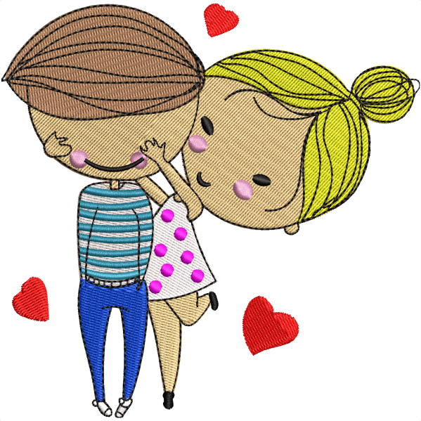 Girl and Boy Embroidery Design