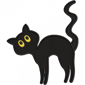 halloween cat embroidery design