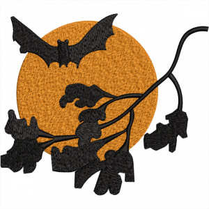 black bat embroidery design
