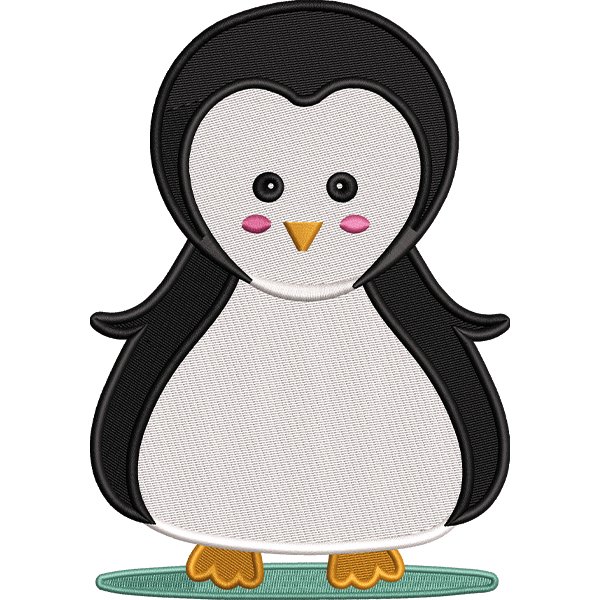 happy penguin embroidery design