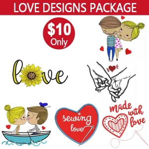 love embroidery design package