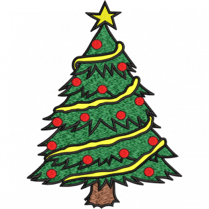 christmas tree embroidery design