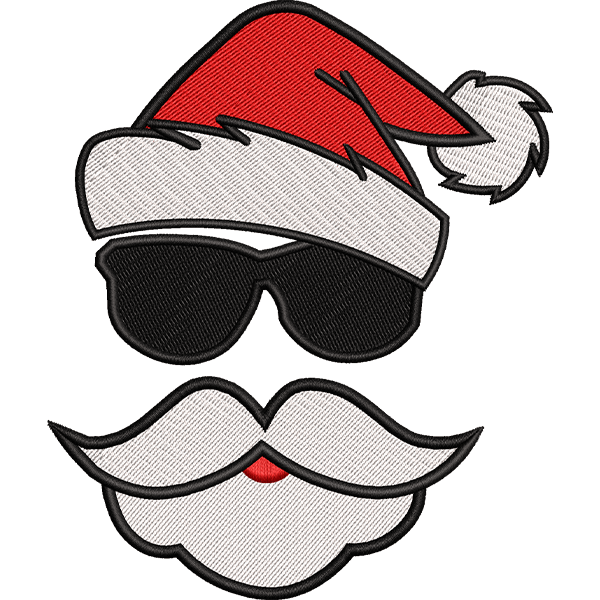 christmas face embroidery design