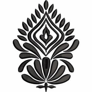 black flower embroidery design