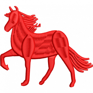 red horse embroidery design