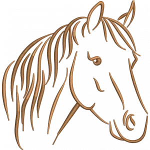 horse face embroidery design