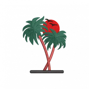 trees embroidery design