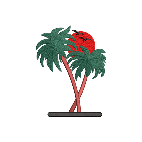 trees embroidery design