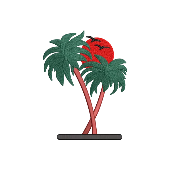 trees embroidery design