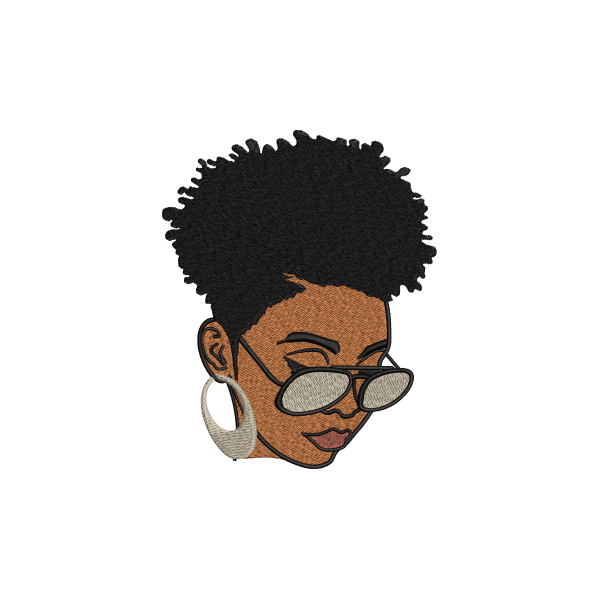 woman face embroidery design