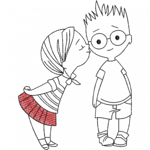 boy and girl embroidery design