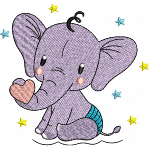 small elephant embroidery design