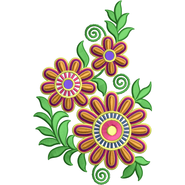 flowery embroidery design