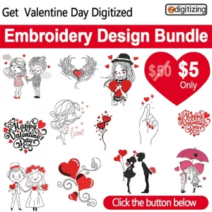 Valentine Day Embroidery Design