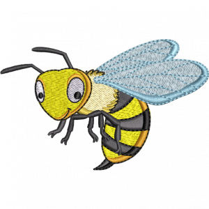 yellow bee embroidery design