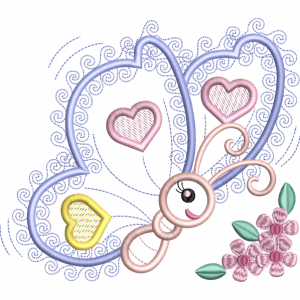 Butterfly Heart Embroidery Design