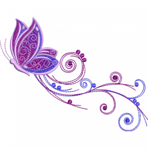 Butterflied embroidery design