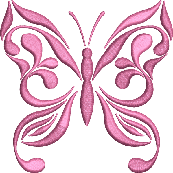 pink butterfly embroidery design
