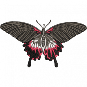 black butterfly embroidery design