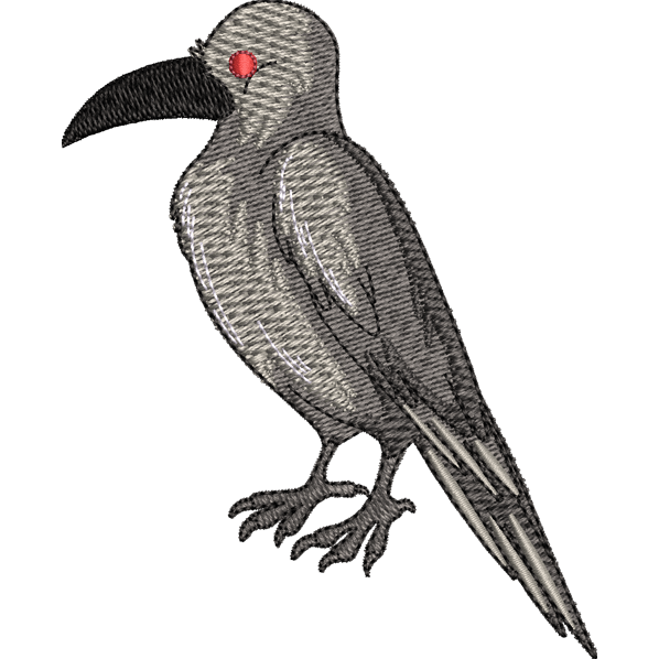 Grey Crow Embroidery Design