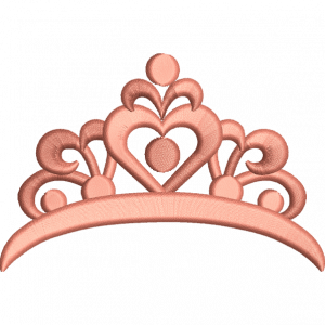 pink crown embroidery design