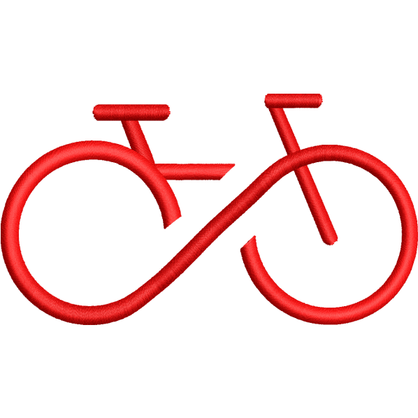 red cycle embroidery design