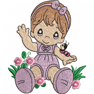 beautiful doll embroidery design