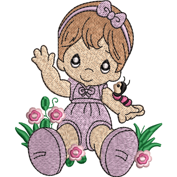 beautiful doll embroidery design