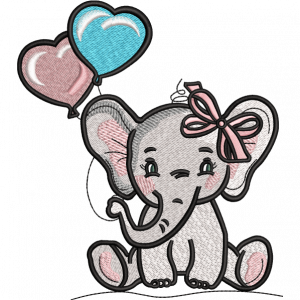 elephant girl embroidery design