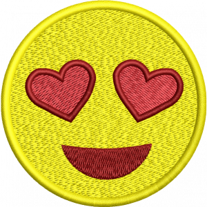 love emoji embroidery design