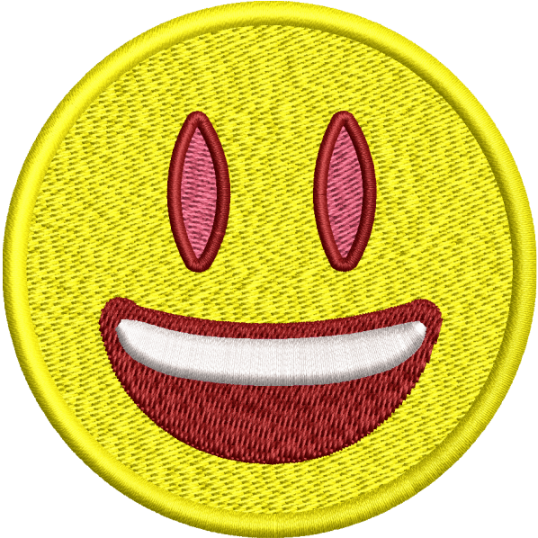 smiling emoji embroidery design