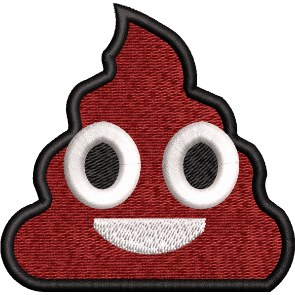 pile of poo emoji embroidery design