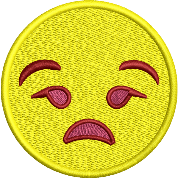 unamused emoji embroidery design