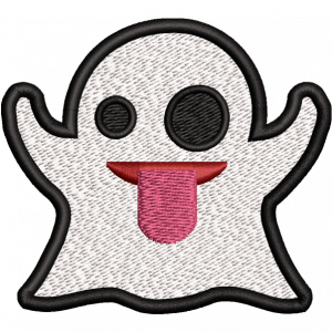ghost emoji embroidery design