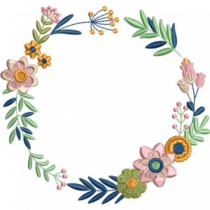 round flower embroidery design