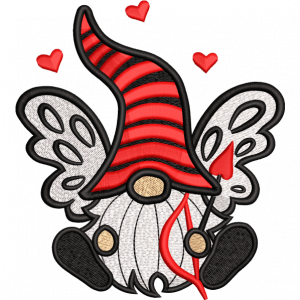 gnome butterfly embroidery design