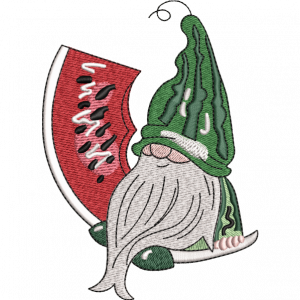 watermelon gnome embroidery design